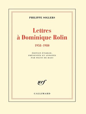 cover image of Lettres à Dominique Rolin (1958-1980)